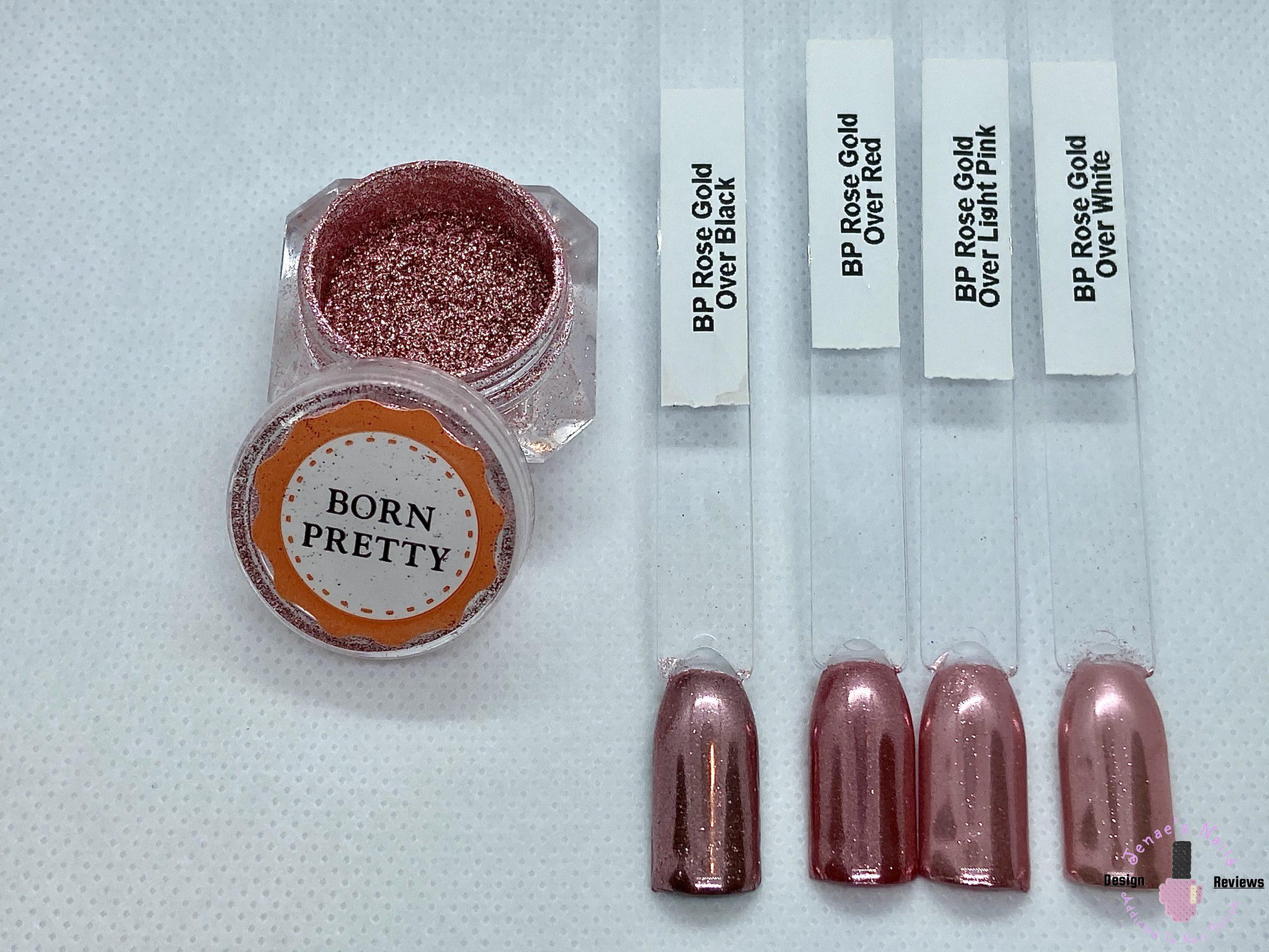 Born Pretty Mirror Rose Gold Nail Glitter Review - Jenae's Nails