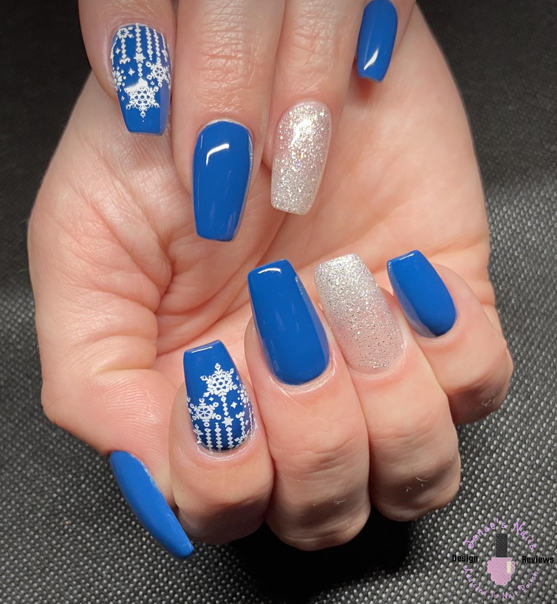 Blue Winter Nail Design