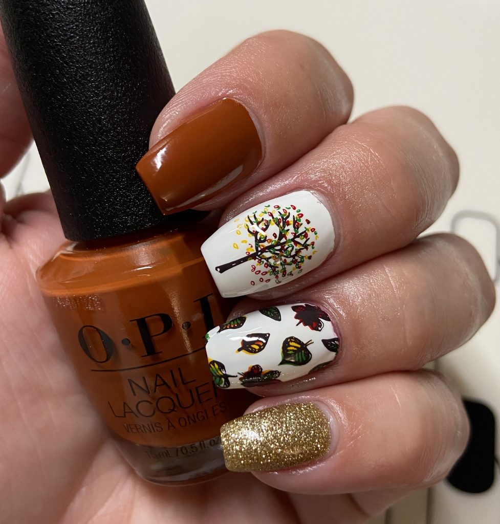 Fall Nail Design Using OPI My Italian is a Little Rusty