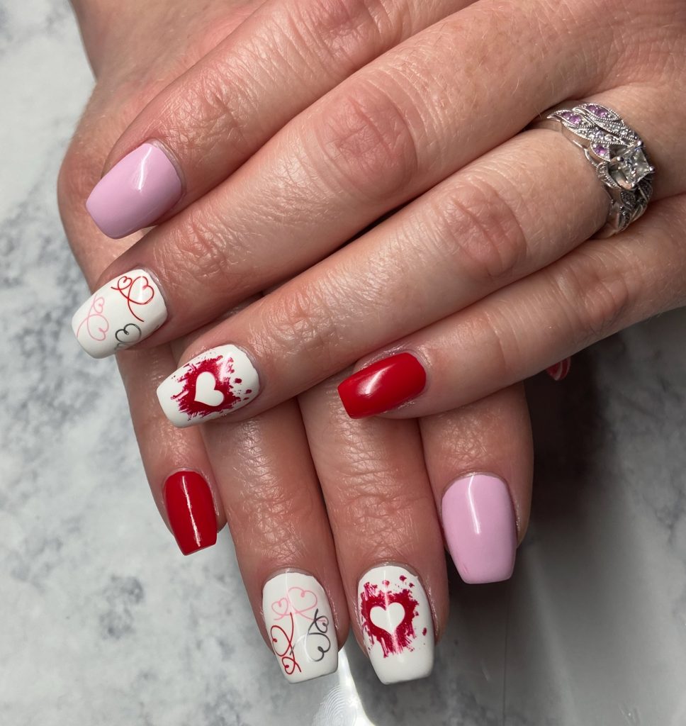 Valentine's Day Nails using OPI Hollywood Collection