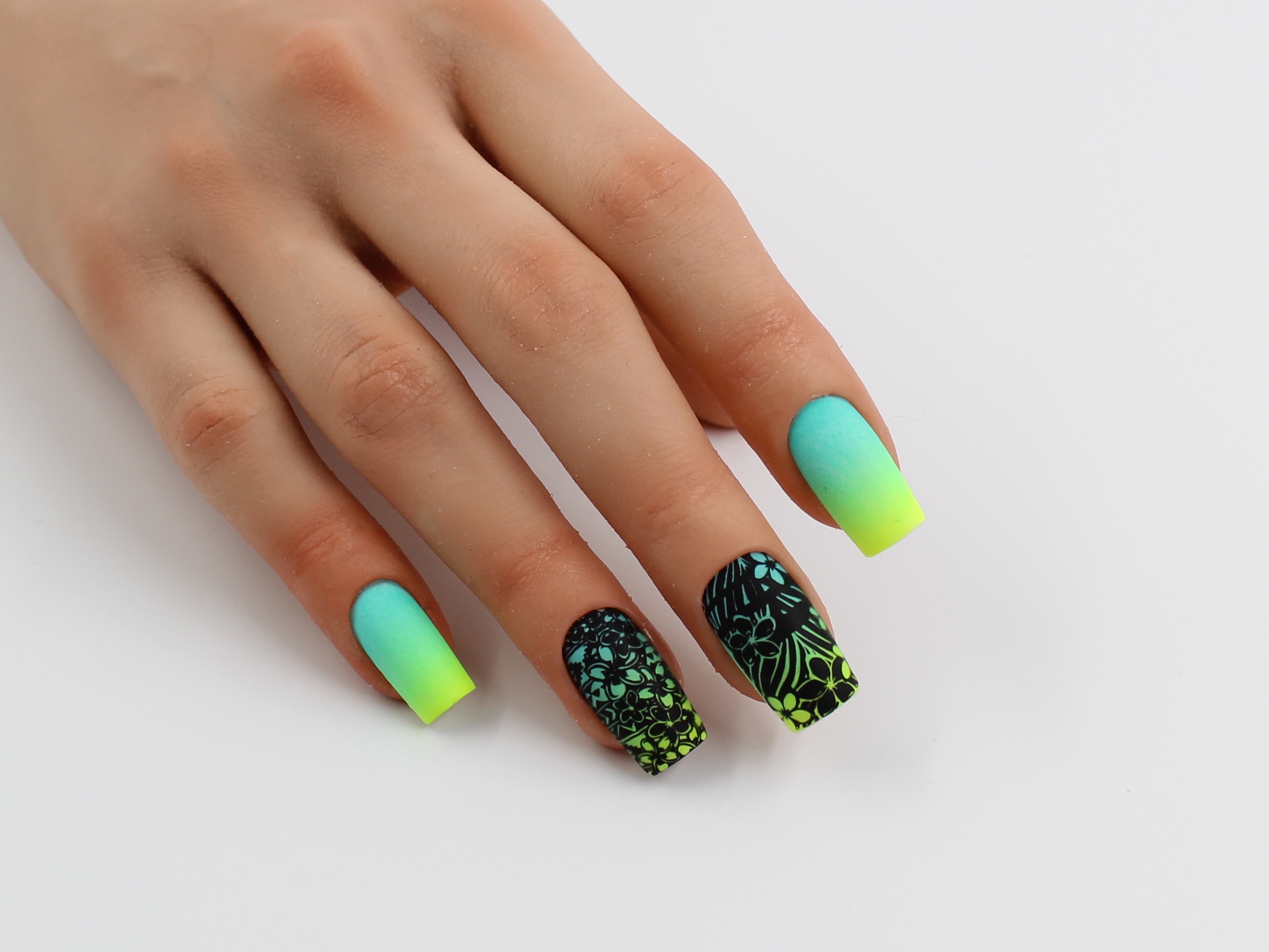 8. Orange and Green Tropical Nail Design for Short Nails - wide 3